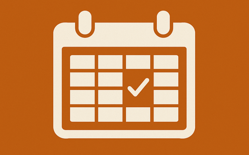 Image depicts a chart with a check to represent a course schedule.