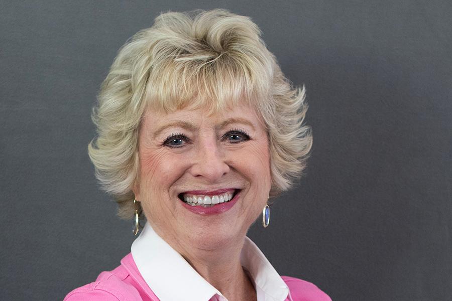 portrait of gail cooksey in a pink outfit 