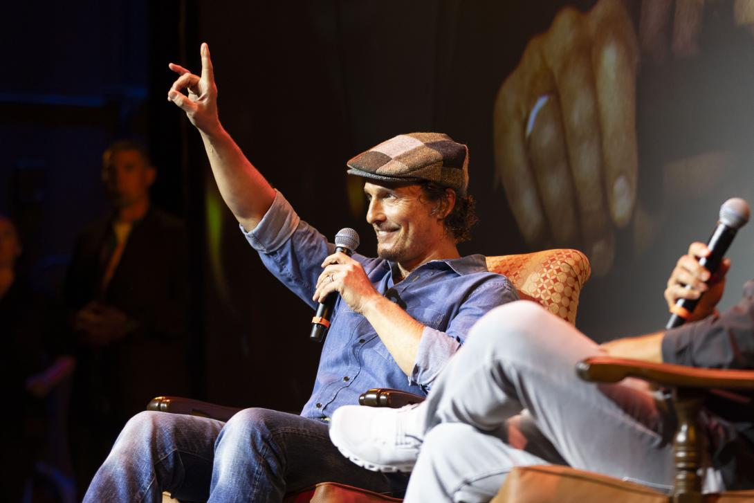 Photo of Matthew McConaughey at Hogg Auditorium 