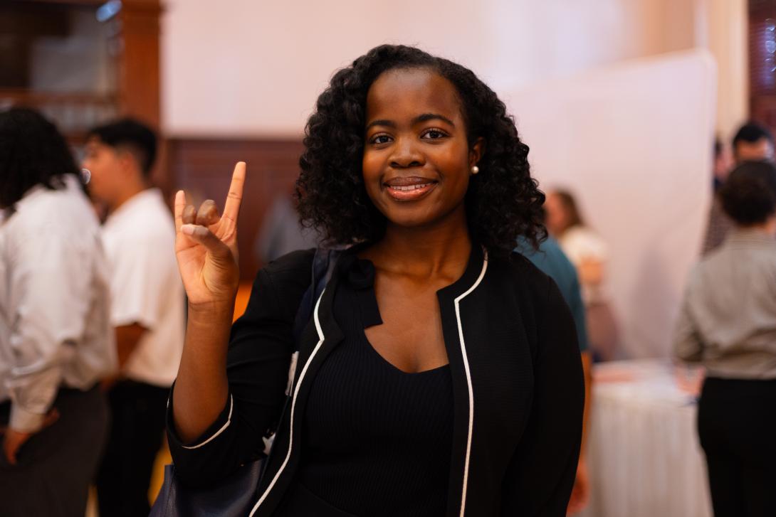 Student at career fair